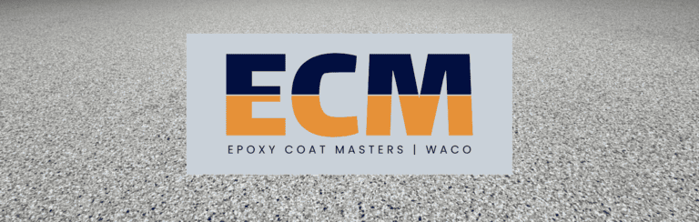Epoxy Coat Masters logo on a textured grey surface.