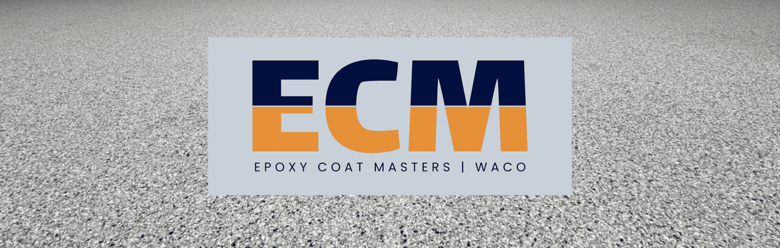 Epoxy Coat Masters logo on a textured grey surface.