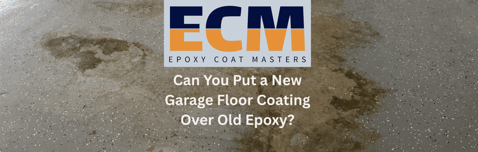 Garage floor with epoxy coating and visible stains or damage.